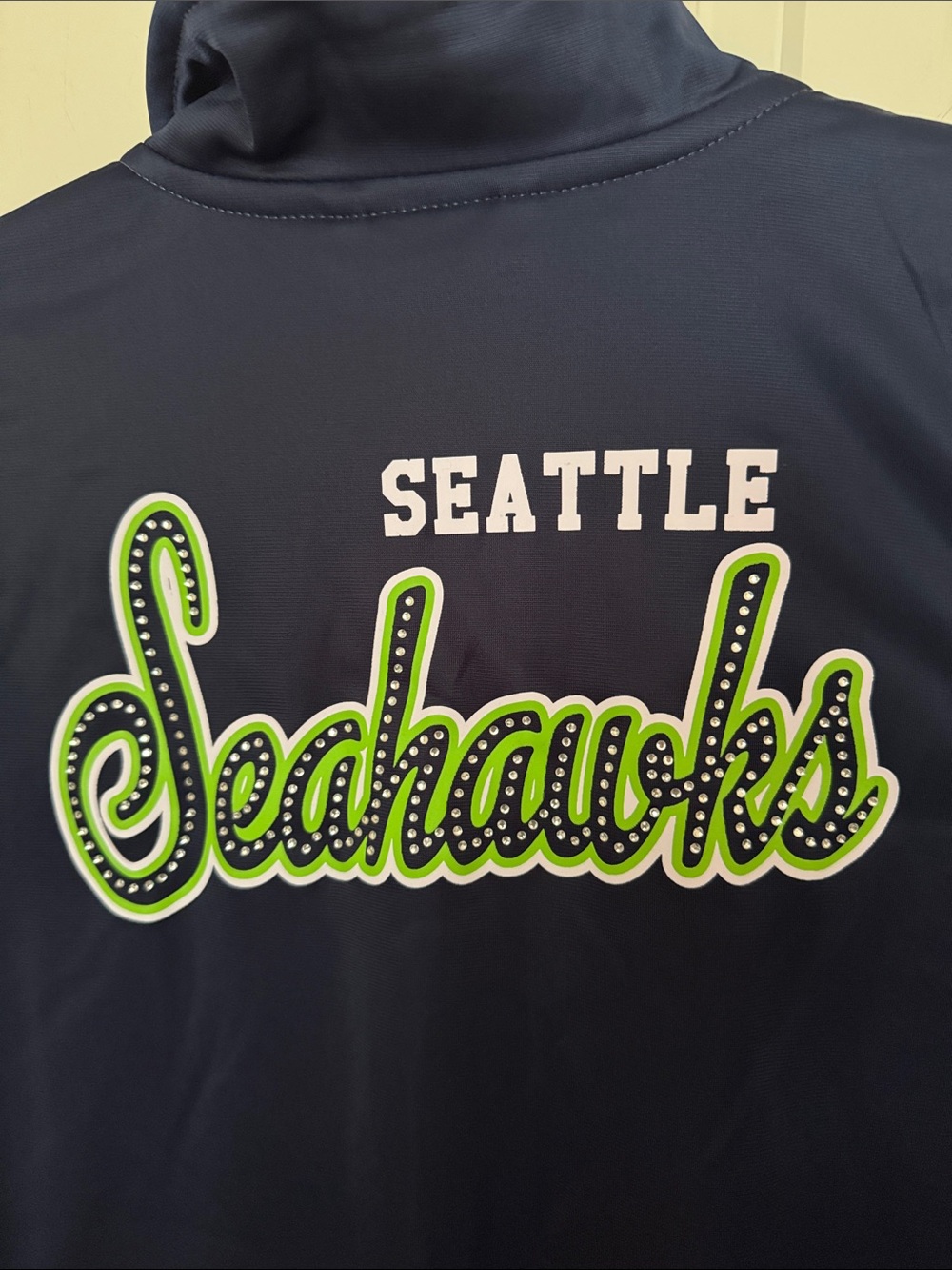 Seahawks NFL Apparel Navy and Lime Full-Zip Jacket - Picture 3 of 7